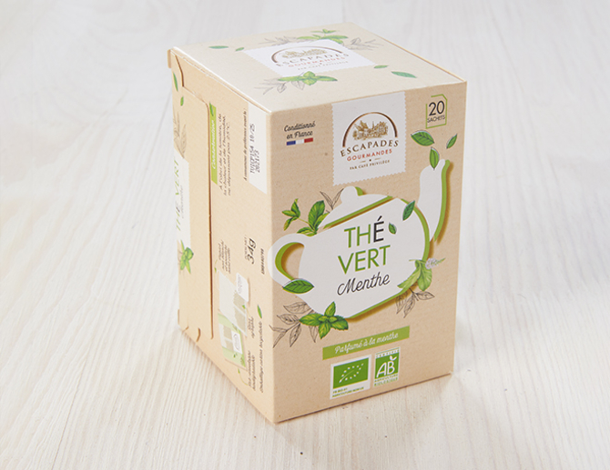 Thé vert Menthe Bio x24 - Thés Verts Bio par Folliet