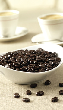 Grains de café au chocolat noir
