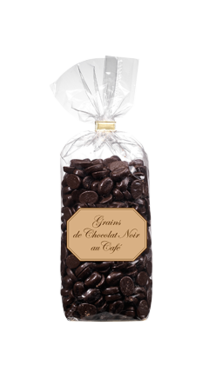 Grains de café au chocolat noir