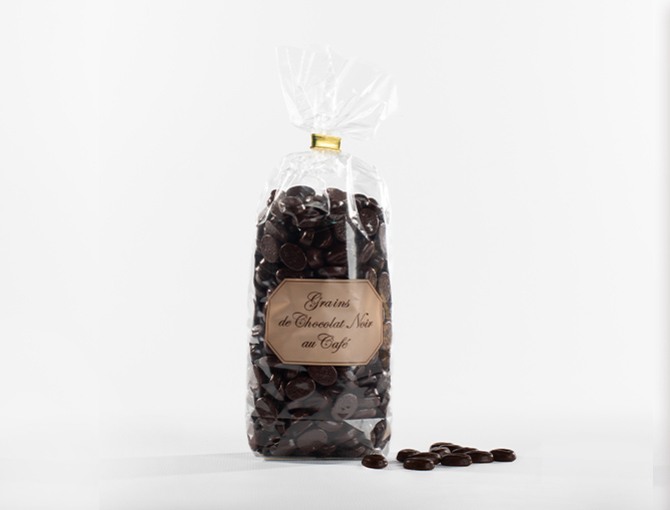 Grain de café en chocolat noir au café (sachet de 150 gr)