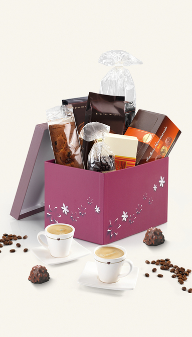 Coffret cadeau Café - mauves au chocolat fudge - café - coffret